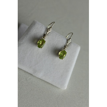 Sky Jewelry Серебряные серьги 925 пробы с камнем Тсаворит (Цаворит)