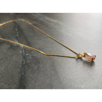 Sky Jewelry Золотая цепочка 14К (585 проба) с кулоном Морганит