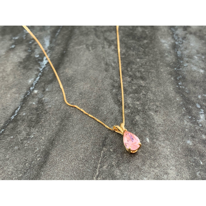 Sky Jewelry Золотая цепочка 14К (585 проба) с кулоном Морганит