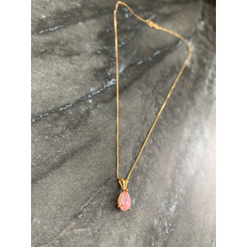 Sky Jewelry Золотая цепочка 14К (585 проба) с кулоном Морганит