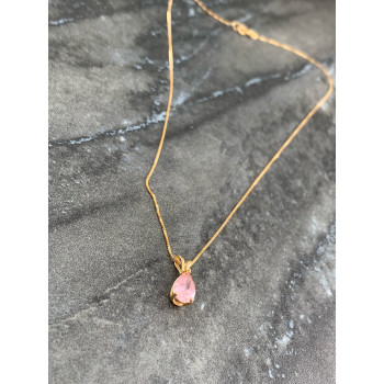 Sky Jewelry Золотая цепочка 14К (585 проба) с кулоном Морганит