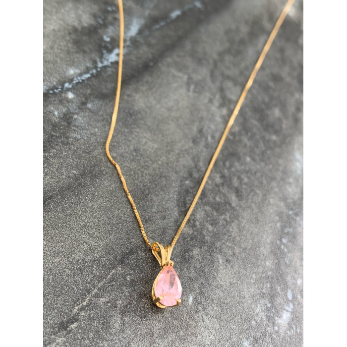 Sky Jewelry Золотая цепочка 14К (585 проба) с кулоном Морганит