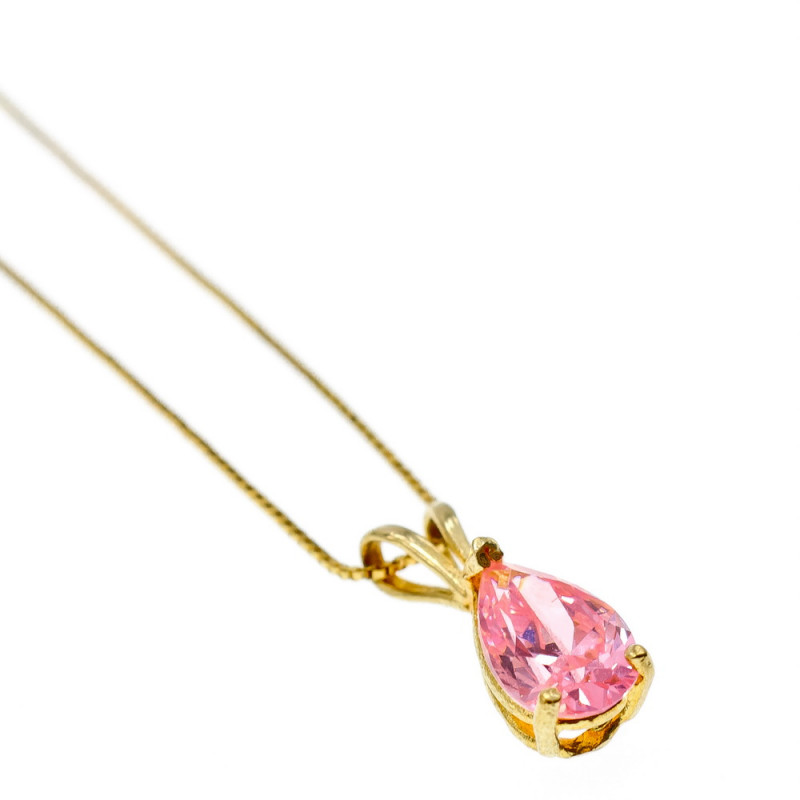 Sky Jewelry Золотая цепочка 14К (585 проба) с кулоном Морганит