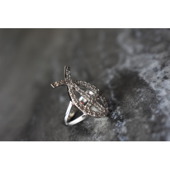 Sky Jewelry Серебряное кольцо 925 пробы с камнями Гошенит ( берилл )