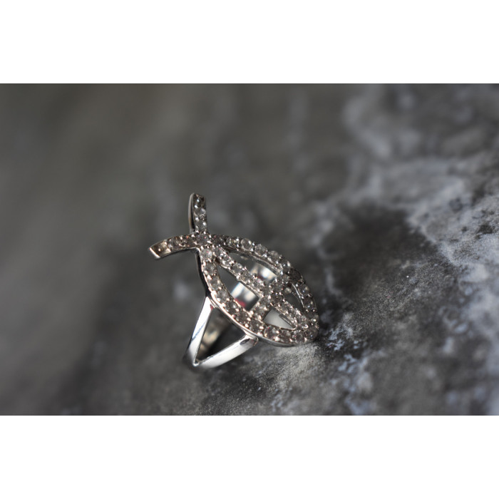 Sky Jewelry Серебряное кольцо 925 пробы с камнями Гошенит ( берилл )