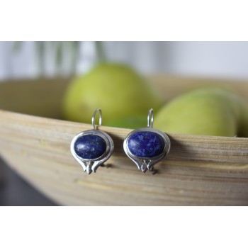 Sky Jewelry Серебряные серьги 925 пробы с камнем Содалит