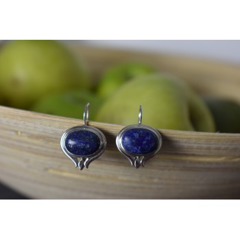 Sky Jewelry Серебряные серьги 925 пробы с камнем Содалит