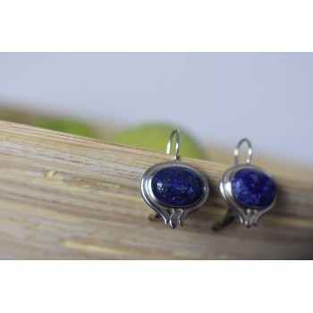 Sky Jewelry Серебряные серьги 925 пробы с камнем Содалит