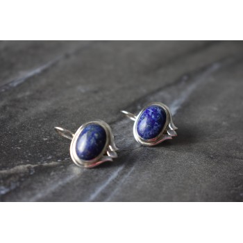 Sky Jewelry Серебряные серьги 925 пробы с камнем Содалит