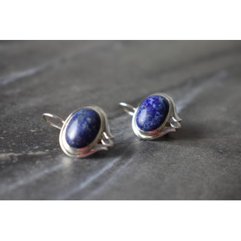 Sky Jewelry Серебряные серьги 925 пробы с камнем Содалит