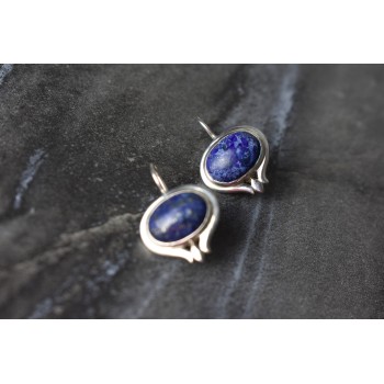 Sky Jewelry Серебряные серьги 925 пробы с камнем Содалит