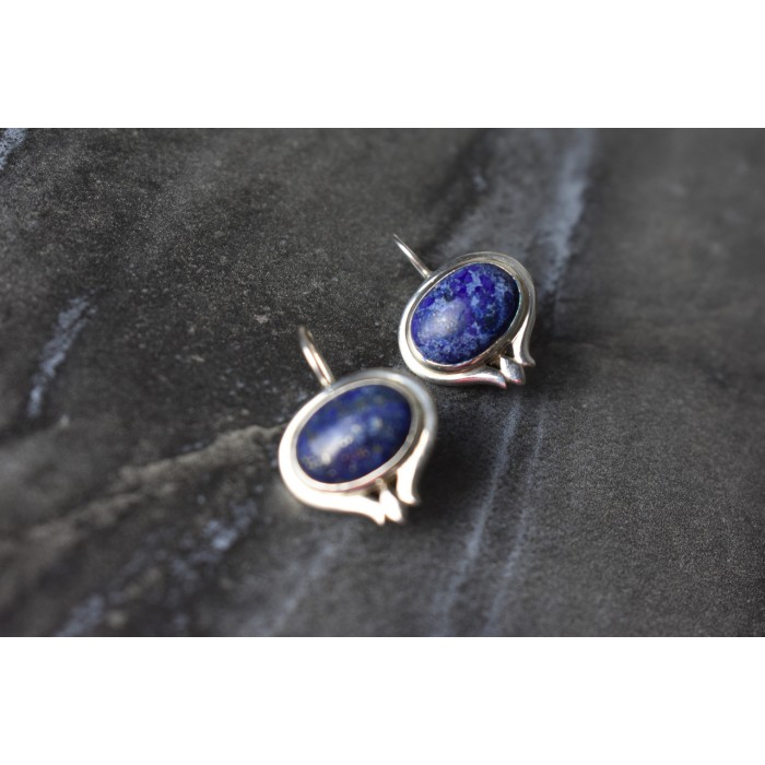 Sky Jewelry Серебряные серьги 925 пробы с камнем Содалит