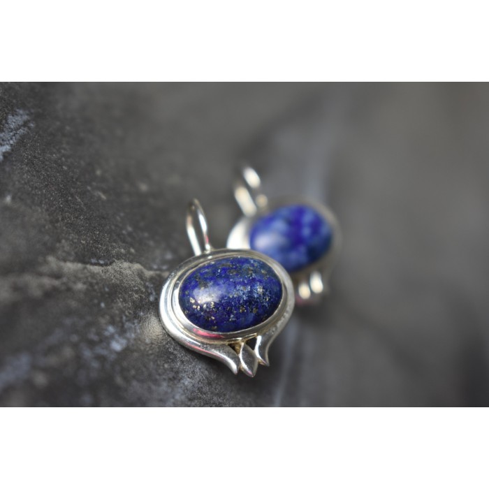 Sky Jewelry Серебряные серьги 925 пробы с камнем Содалит