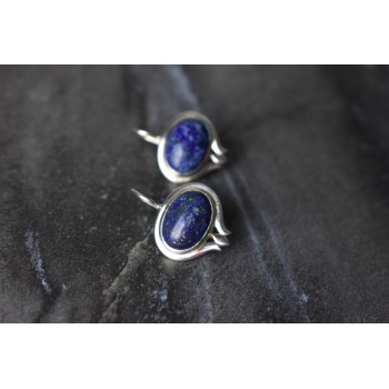 Sky Jewelry Серебряные серьги 925 пробы с камнем Содалит