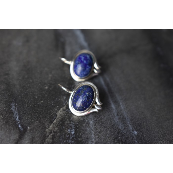 Sky Jewelry Серебряные серьги 925 пробы с камнем Содалит