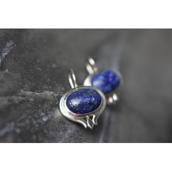 Sky Jewelry Серебряные серьги 925 пробы с камнем Содалит