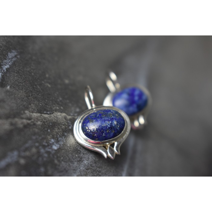 Sky Jewelry Серебряные серьги 925 пробы с камнем Содалит