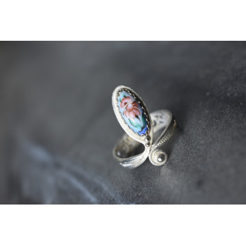 Sky Jewelry Кольцо с эмалью *Цветы*