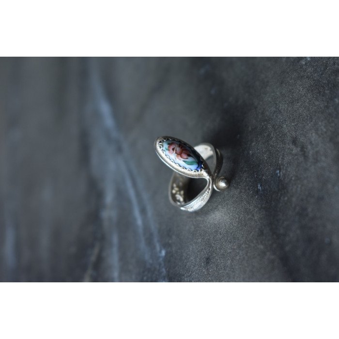 Sky Jewelry Кольцо с эмалью *Цветы*