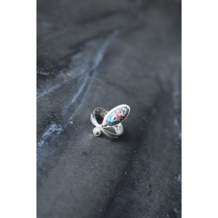 Sky Jewelry Кольцо с эмалью *Цветы*