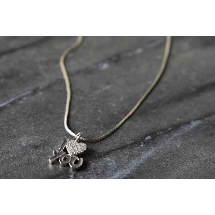 Sky Jewelry Серебряная цепочка с кулоном  I LOVE YOU