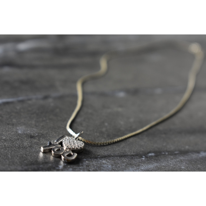 Sky Jewelry Серебряная цепочка с кулоном  I LOVE YOU