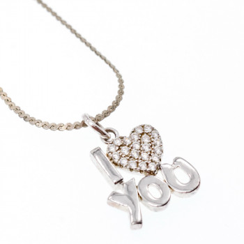 Sky Jewelry Серебряная цепочка с кулоном  I LOVE YOU