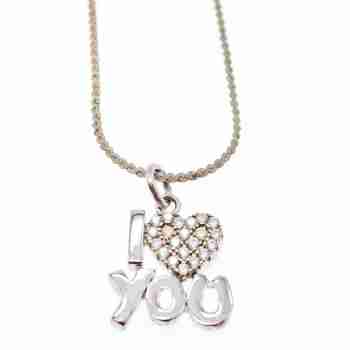 Sky Jewelry Серебряная цепочка с кулоном  I LOVE YOU