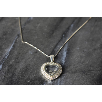 Sky Jewelry Серебряная цепочка с кулоном Сердце