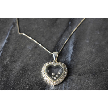 Sky Jewelry Серебряная цепочка с кулоном Сердце