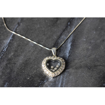 Sky Jewelry Серебряная цепочка с кулоном Сердце