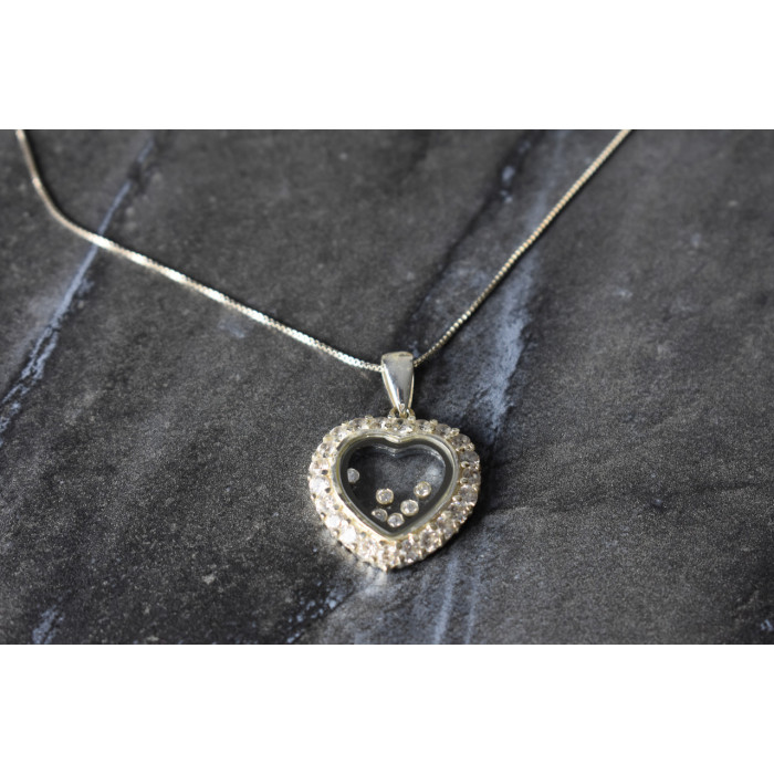 Sky Jewelry Серебряная цепочка с кулоном Сердце