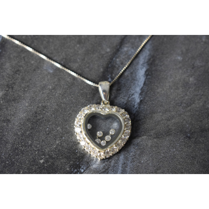 Sky Jewelry Серебряная цепочка с кулоном Сердце