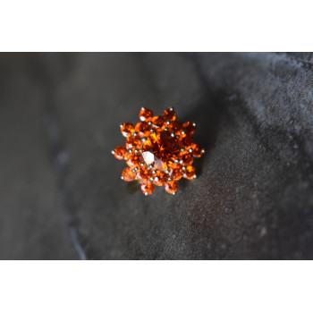 Sky Jewelry Серебряное кольцо 925 пробы с Оранжевыми фианитами