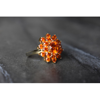 Sky Jewelry Серебряное кольцо 925 пробы с Оранжевыми фианитами