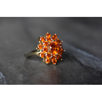 Sky Jewelry Серебряное кольцо 925 пробы с Оранжевыми фианитами