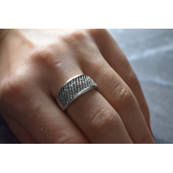 Sky Jewelry Серебряное кольцо с фианитами