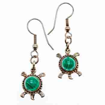 Sky Jewelry Серебряные серьги 925 пробы с Малахитом