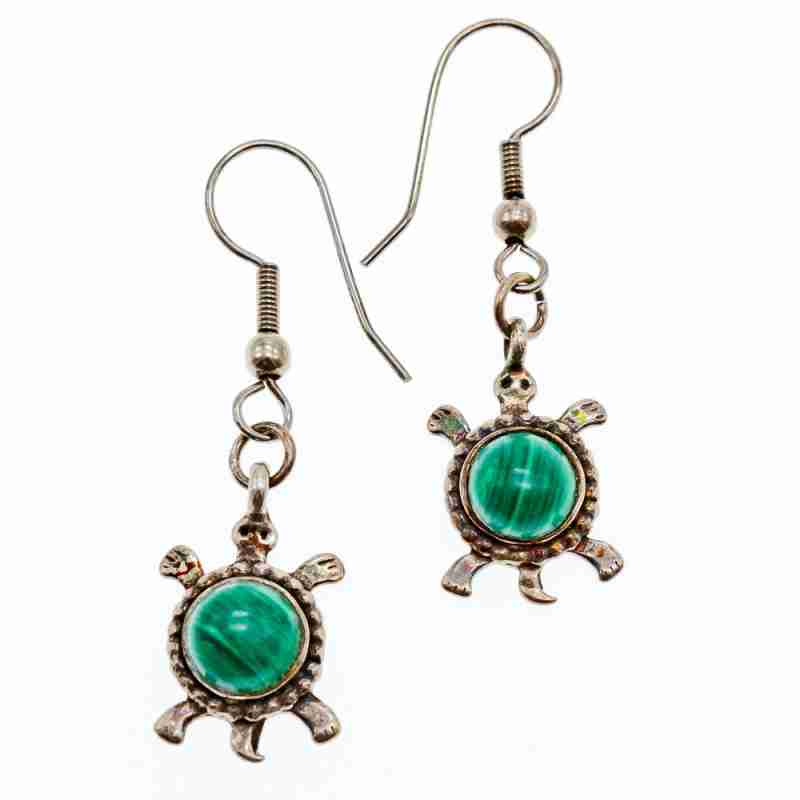 Sky Jewelry Серебряные серьги 925 пробы с Малахитом