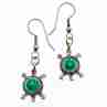 Sky Jewelry Серебряные серьги 925 пробы с Малахитом